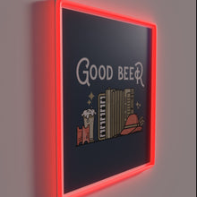 Load image into Gallery viewer, Neon sign glowing with vibrant colors for beer enthusiasts everywhere.