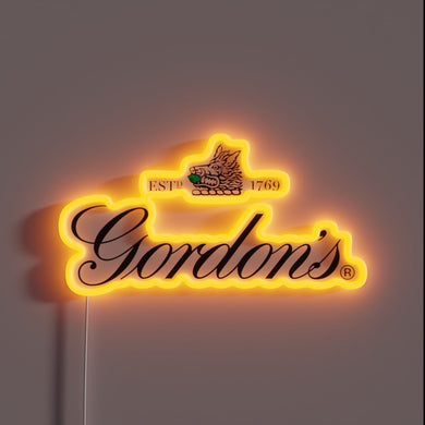 Glowing, vibrant neon display for the discerning Gordon's gin enthusiast