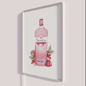 Eye-catching RGB neon bar decor for Gordon's Pink Gin enthusiasts.