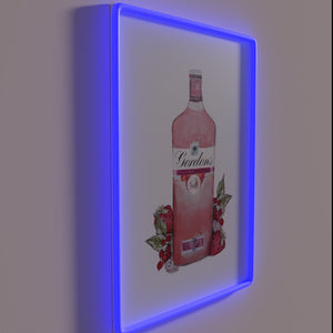 Vibrant pink neon light art for a Gordon's Gin enthusiast