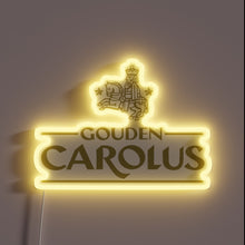 Load image into Gallery viewer, Glowing Gouden Carolus Beer Sign with vibrant RGB Neon Lighting