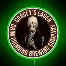 Load image into Gallery viewer, Gracey s Lager Grim Grinning Brewing Company RGB neon sign green