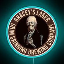 Load image into Gallery viewer, Gracey s Lager Grim Grinning Brewing Company RGB neon sign lightblue 