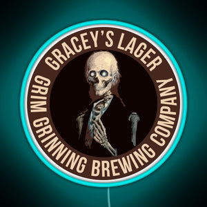 Gracey s Lager Grim Grinning Brewing Company RGB neon sign lightblue 