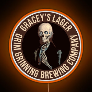 Gracey s Lager Grim Grinning Brewing Company RGB neon sign orange