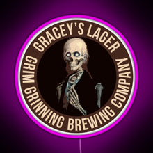 Load image into Gallery viewer, Gracey s Lager Grim Grinning Brewing Company RGB neon sign  pink