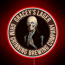 Load image into Gallery viewer, Gracey s Lager Grim Grinning Brewing Company RGB neon sign red