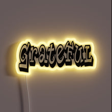 Load image into Gallery viewer, Grateful Vibes Emanate from this Bold, Colorful Neon Typography Sign
