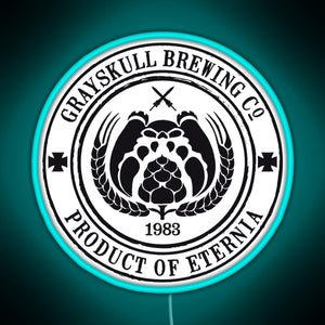 Grayskull Brewing Company RGB neon sign lightblue 