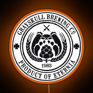 Grayskull Brewing Company RGB neon sign orange