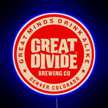 Load image into Gallery viewer, Great Divide Brewing Co Logo RGB neon sign blue