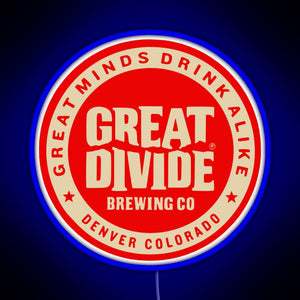 Great Divide Brewing Co Logo RGB neon sign blue