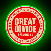 Load image into Gallery viewer, Great Divide Brewing Co Logo RGB neon sign green