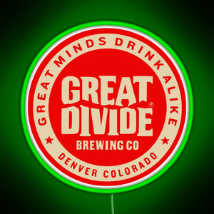 Great Divide Brewing Co Logo RGB neon sign green