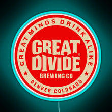 Load image into Gallery viewer, Great Divide Brewing Co Logo RGB neon sign lightblue 