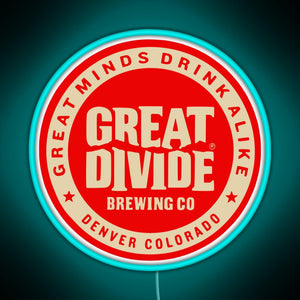 Great Divide Brewing Co Logo RGB neon sign lightblue 