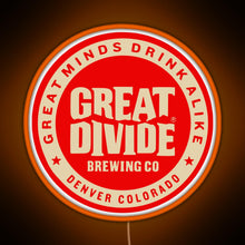 Load image into Gallery viewer, Great Divide Brewing Co Logo RGB neon sign orange