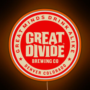 Great Divide Brewing Co Logo RGB neon sign orange
