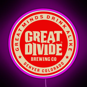 Great Divide Brewing Co Logo RGB neon sign  pink