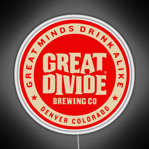 Great Divide Brewing Co Logo RGB neon sign white 