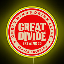 Load image into Gallery viewer, Great Divide Brewing Co Logo RGB neon sign yellow