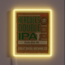 Load image into Gallery viewer, Neon signage for craft beer enthusiasts featuring Hercules Double IPA logo.