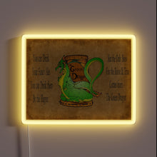 Load image into Gallery viewer, Vibrant green and red dragon neon light decorative room art.