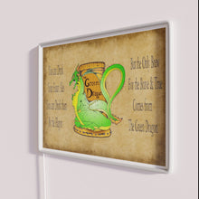Load image into Gallery viewer, RGB illuminated Green Dragon song lyrics wall art decorative sign