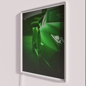 Vibrant Green Lamborghini Neon Sign with Color-Changing RGB LED Technology