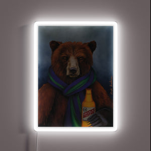 Eye-catching RGB neon sign illuminates your love of grizzly beer.