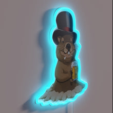 Load image into Gallery viewer, Vibrant &#39;Groundhog Day&#39; themed beer neon bar decoration light sign.