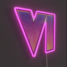 Load image into Gallery viewer, Gta 6 Vice City RGB neon sign, side view lit showing the depth of the acrylic sign