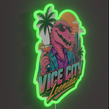 Load image into Gallery viewer, Gta 6 RGB neon sign, side view lit showing the depth of the acrylic sign