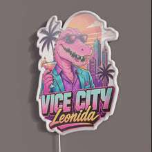 Load image into Gallery viewer, Gta 6 RGB neon sign, side view with lights off showing acrylic backing and LED tube