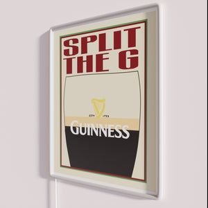 Guinness Split the Globe LED Neon Bar Sign Advertisement Artwork