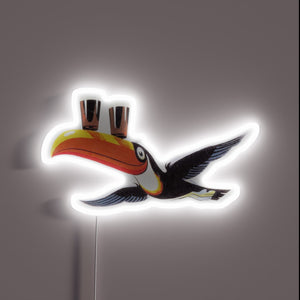 Illuminated Guinness Toucan Bird in Vibrant RGB Neon Sign Art