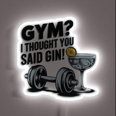 Retro-Style Neon Sign Blending Fitness and Cocktail Culture in Unison