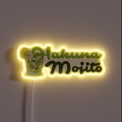 Add tropical vibes with this colorful Hakuna Mojito neon sign.