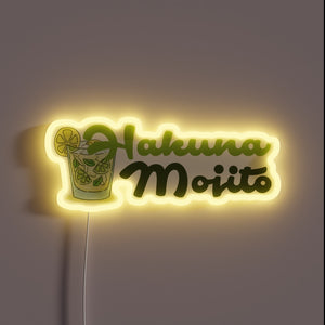 Add tropical vibes with this colorful Hakuna Mojito neon sign.