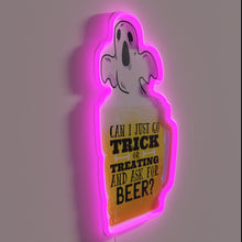 Load image into Gallery viewer, Brew-tifully glowing beer-themed neon sign for your spooky holiday party