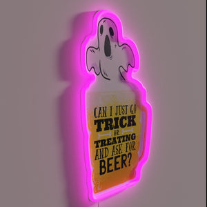 Brew-tifully glowing beer-themed neon sign for your spooky holiday party