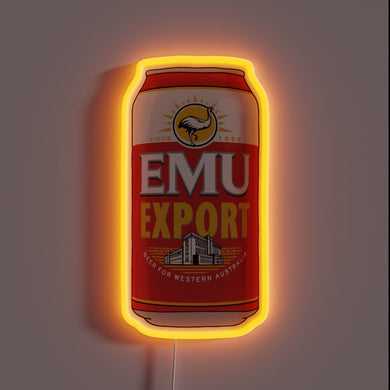 Hand-drawn EMU Export beer can customneon sign