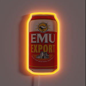 Hand-drawn EMU Export beer can customneon sign