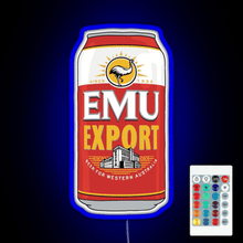Load image into Gallery viewer, Hand drawn Emu Export can RGB neon sign remote