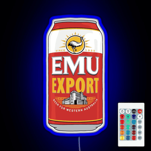 Hand drawn Emu Export can RGB neon sign remote