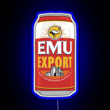 Load image into Gallery viewer, Hand drawn Emu Export can RGB neon sign blue