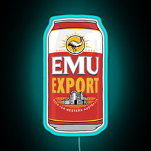 Load image into Gallery viewer, Hand drawn Emu Export can RGB neon sign lightblue 