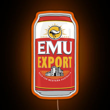 Load image into Gallery viewer, Hand drawn Emu Export can RGB neon sign orange