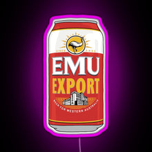 Load image into Gallery viewer, Hand drawn Emu Export can RGB neon sign  pink