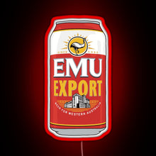 Load image into Gallery viewer, Hand drawn Emu Export can RGB neon sign red